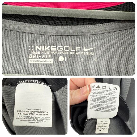 Nike Golf Pullover Cover Up Men’s LARGE Dri-FIT 1/2 Zip Gray Black Active 578673 - Picture 11 of 14